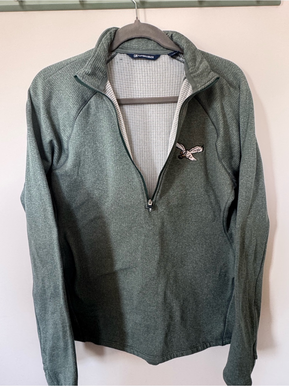 Cutter & Buck Hunter Heather Green Quarter-Zip Pullover Philadelphia Eagles - Picture 4 of 7
